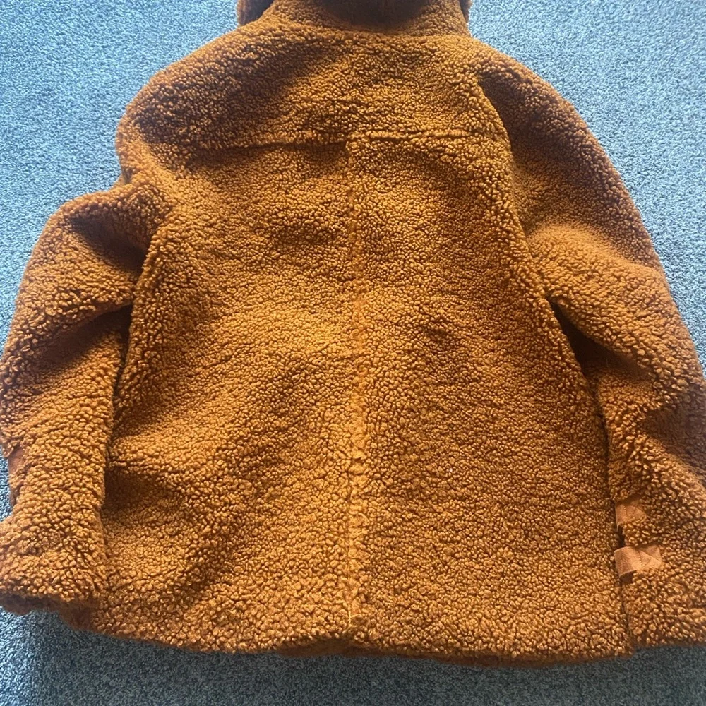 Anthropologie Marrakech sherpa teddy moto jacket rust /bronze color small - Picture 11 of 12